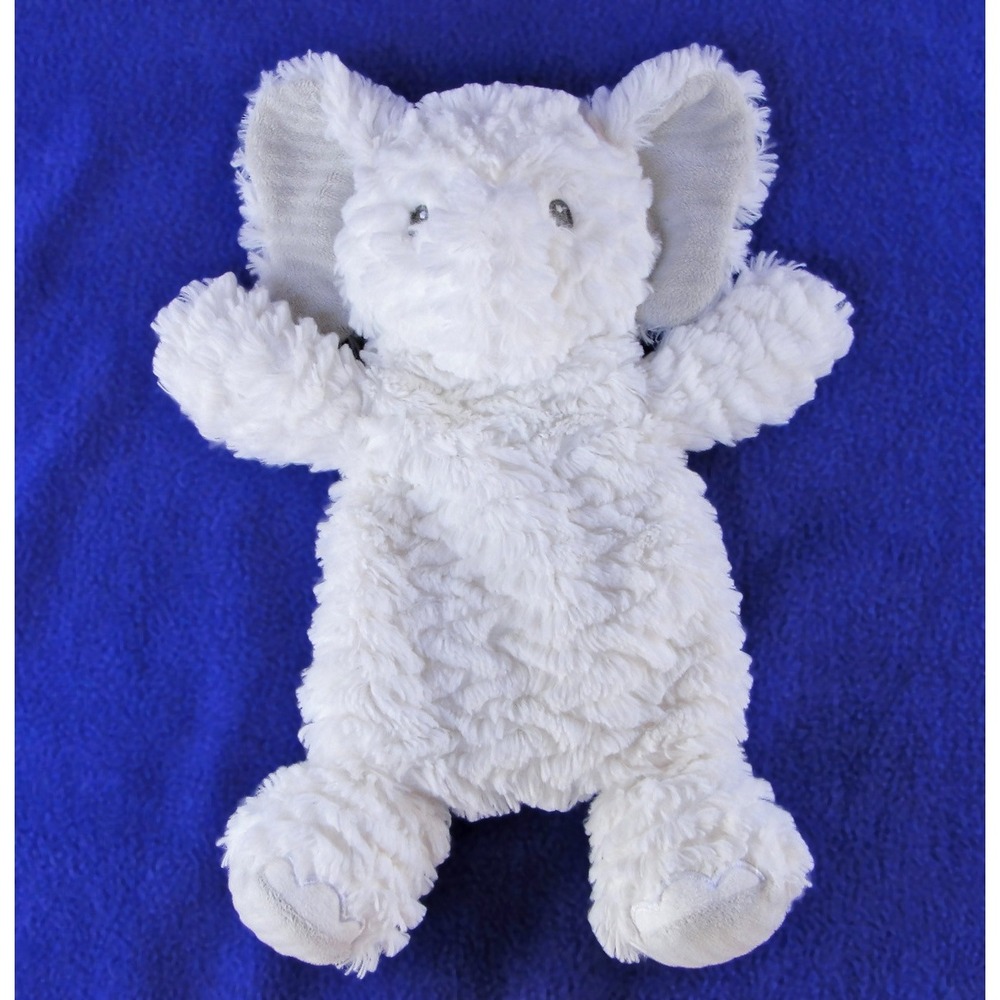Mary Meyer Afrique Elephant Baby Lovey Plush Toy Flat Floppy White Gray 12 Inch